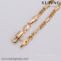 43664 último diseño collar de joyería de oro de Arabia Saudita 20 pulgadas simple delicat collar de joyería chapado en oro
